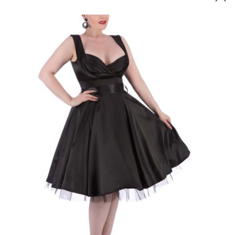 Satin aline dress with tulle